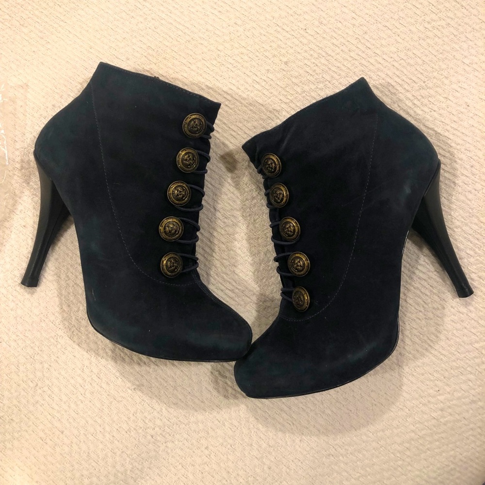 Guess Navy Blue Button Boots
